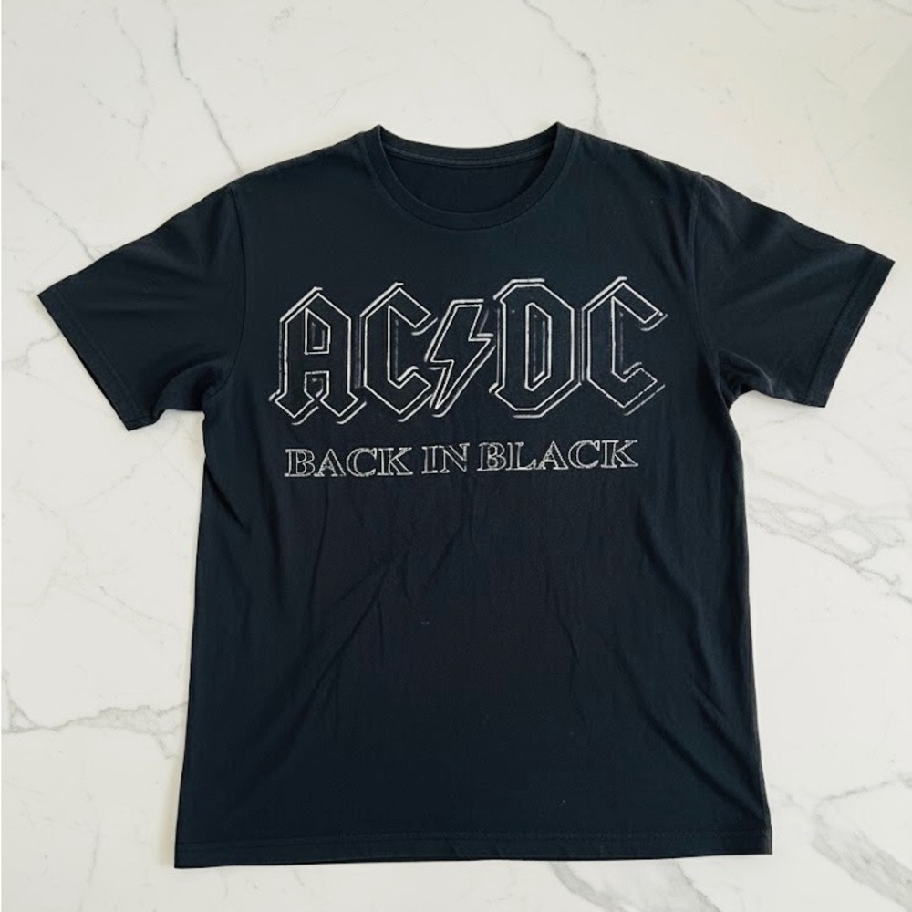Vintage AC/DC Black Graphic T-Shirt for Men